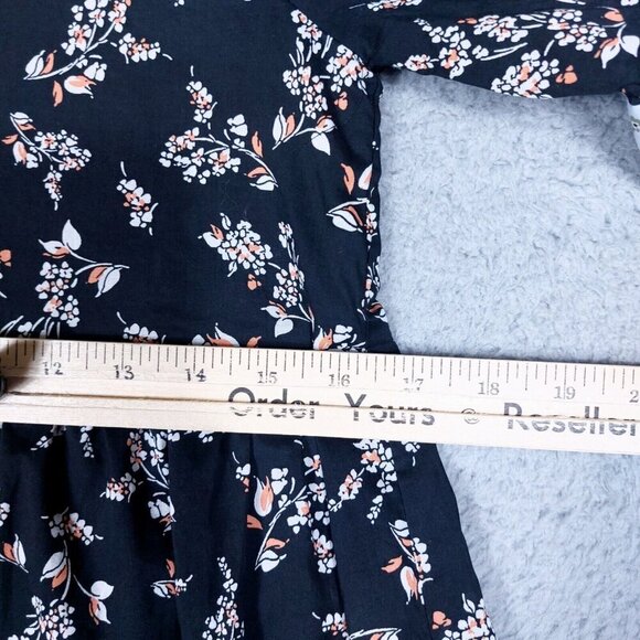 Ann Taylor Dress Women XXS Blue Floral Short Sleeve Tiered Prairie Cottage Core - Picture 7 of 16